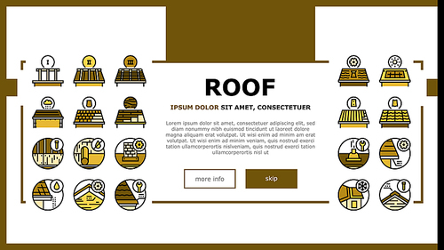 Roof Replacement Job Landing Web Page Header Banner Template Vector. Metal And Wooden Roof Replacement, Installation Solar Panel And Skylight, Ventilation And Renovation Illustration