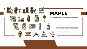 Maple Syrup Delicious Liquid Landing Web Page Header Banner Template Vector. Sap For Collection, Equipment For Filtration And Bottling On Factory Conveyor . Tasty Sweet Ingredient Pancake Illustration