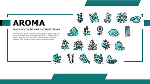 Aromatherapy Herbs Landing Web Page Header Banner Template Vector. Lavender And Peppermint, Ginger And Frankincense, Patchouli And Chamomile Aromatherapy Illustration
