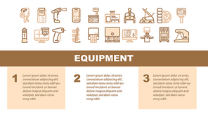 Shop Equipment Device Landing Web Page Header Banner Template Vector. Shop Portable Cash Register And Libra, Seller Badge And Numerator, Barcode Scanner And Price Checker Illustration