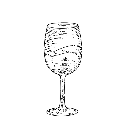 wine cup hand drawn vector. glass, red wineglass, alcohol drink, merlot liquid wine cup sketch. isolated black illustration