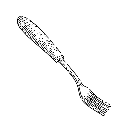 fork cutlery hand drawn vector. silverware food, restaurant symbol, dinner object fork cutlery sketch. isolated black illustration