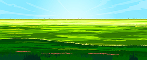 grass green landscape vector. field background, nature meadow, summer sky, lawn plant, land garden hill, countryside view grass green nature view cartoon illustration