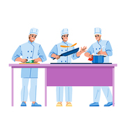 restaurant kitchen vector. professional food chef, hotel cook, culinary interior, modern oven restaurant kitchen character. people flat cartoon illustration