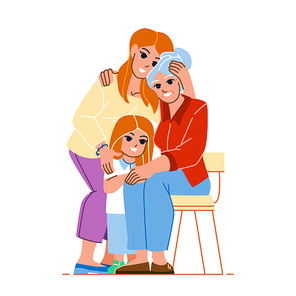 mother daughter grandmother vector. family happy women, mom child, generation adult grandma mother daughter grandmother character. people flat cartoon illustration