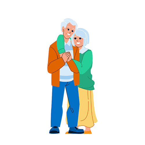 senior couple vector. happy old man woman, love together, healthy adult portrait senior couple character. people flat cartoon illustration