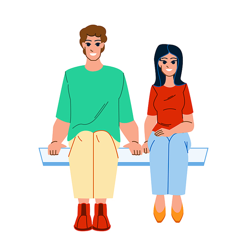 couple sitting vector. woman happy, man young, love family, lifestyle home, smile adult, together couple sitting character. people flat cartoon illustration