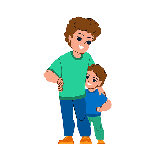 brother family vector. love happy, children young, boy lifestyle, childhood people, kids happiness brother family character. people flat cartoon illustration
