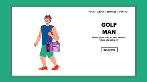 golf man vector. golfer sport play, fairway summer, player green, game swing course, lifestyle club male golf man character. people flat cartoon illustration