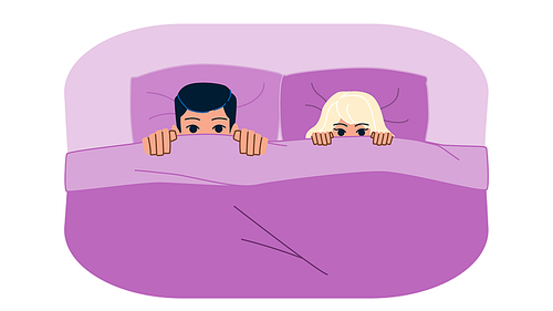 couple in bed vector. love bedroom, relationship home, morning romance, happy man, young adult lying couple in bed character. people flat cartoon illustration