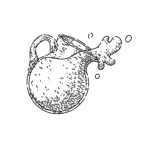 milk jug hand drawn vector. glass pitcher, fresh cream, dairy drink milk jug sketch. isolated black illustration