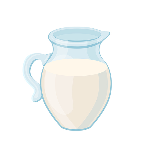 milk jug cartoon vector. glass pitcher, fresh cream, dairy drink milk jug vector illustration