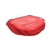 beef meat cartoon. raw fresh red steak, sirloin food, butcher fillet beef meat vector illustration