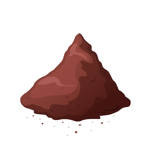 chocolate powder cartoon vector. brown cocoa, cacao bean, sugar scoop chocolate powder. isolated color illustration