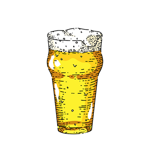 beer cup hand drawn vector. glass pint, drink mug, alcohol bar, lager pub foam, draft party beer cup sketch. isolated color illustration