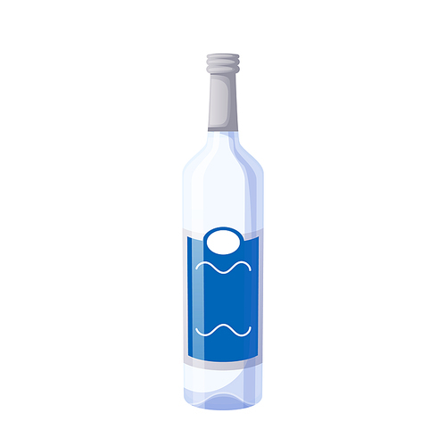 vodka bottle cartoon. glass alcohol, drink bar shot vodka bottle vector illustration