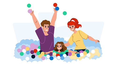 family entertiment vector. happy fun girl young, child play, kid together, childhood joy, person mother father family entertiment character. people flat cartoon illustration