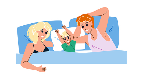 family relaxing vector. happy fun, child man father, lifestyle young, woman together, kid joy son home family relaxing character. people flat cartoon illustration