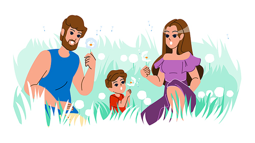 family spring vector. happy summer, child together, park day, mother fun, father joy, woman outdoor family spring character. people flat cartoon illustration