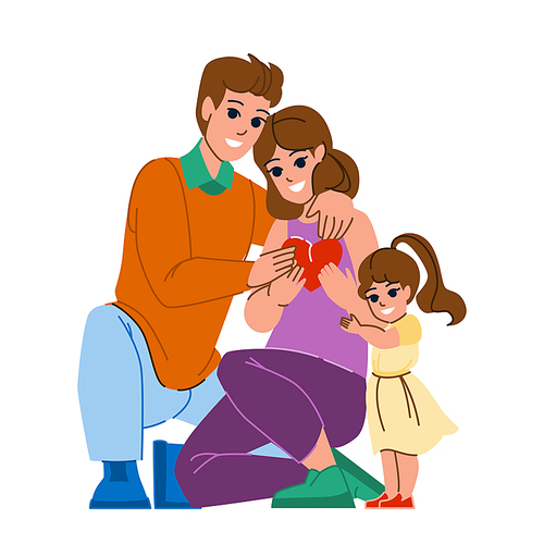 family support vector. care help, love together, happy health, children charity, paper adult, mental family support character. people flat cartoon illustration