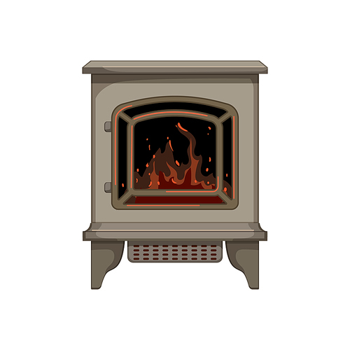 furniture fireplace cartoon. furniture fireplace sign. isolated symbol vector illustration
