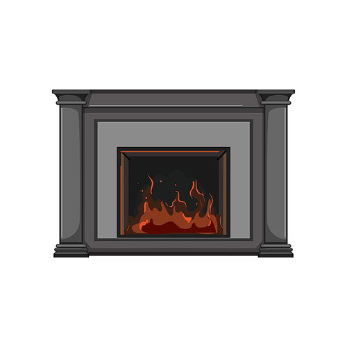 fire fireplace cartoon. fire fireplace sign. isolated symbol vector illustration