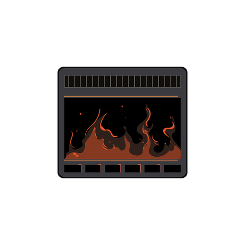 home fireplace cartoon. home fireplace sign. isolated symbol vector illustration