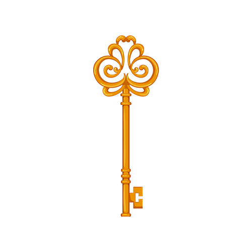 antique key vintage cartoon. antique key vintage sign. isolated symbol vector illustration