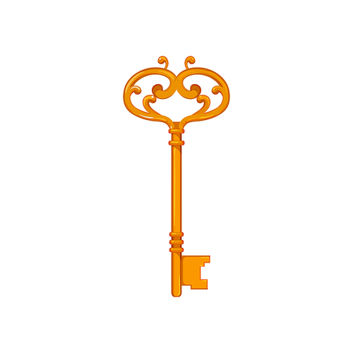 medieval key vintage cartoon. medieval key vintage sign. isolated symbol vector illustration