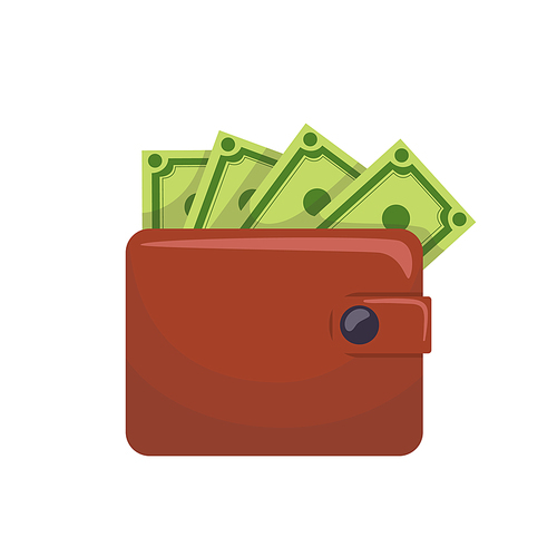 wallet cash cartoon. money finance, business payment, bank credit, pay buy, currency banking, sale commerce, online wallet cash vector illustration