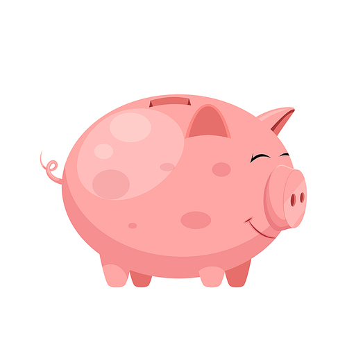 piggy bank cartoon. pig money, economy business, cash banking, coin save, finance financial, investment piggy bank vector illustration