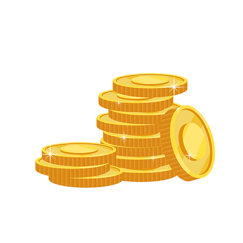 coin gold cartoon. money cash, currency finance, golden bank, treasure business, shiny wealth, casino coin gold vector illustration