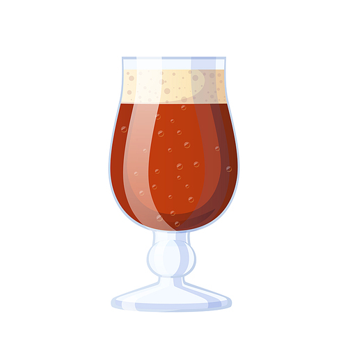 porter beer glass cartoon. dark pint, stout craft, draft pub bar, lager tulip porter beer glass vector illustration