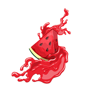 watermelon juice cartoon. fruit summer, melon drink, slice smoothie, fresh sweet, red water, food cocktail watermelon juice vector illustration