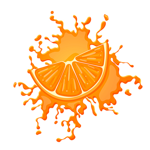 orange splash juice cartoon. drink fresh drop, healthy liquid, yellow juicy, vitamin fruit, wave food, beverage tropical, flowing sweet, splashing orange splash juice vector illustration