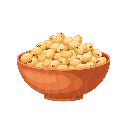 soya bowl cartoon. bean soybean, food soy, protein healthy, natural ingredient, raw health, organic, nutrition soya bowl vector illustration