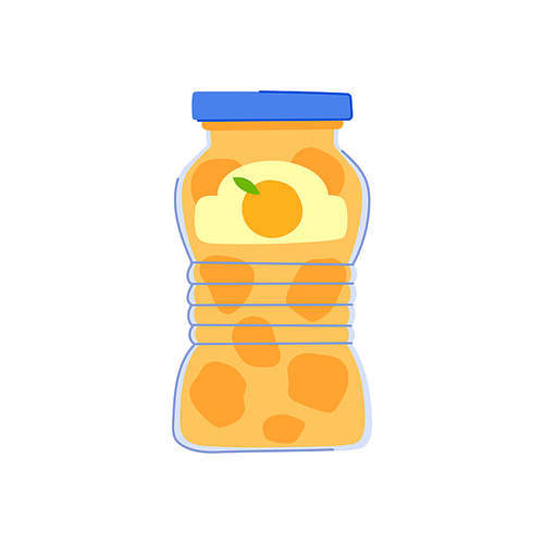 homemade jam jar cartoon. strawberry glass, food fruit homemade jam jar sign. isolated symbol vector illustration