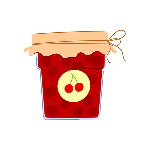 sweet jam jar cartoon. container marmalade, homemade strawberry sweet jam jar sign. isolated symbol vector illustration