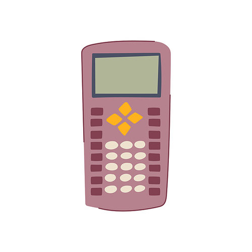 calculate graphing calculator cartoon. accounting loan, calendar plan, thin analysis calculate graphing calculator sign. isolated symbol vector illustration