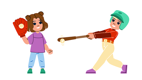 baseball kid vector. child childhood, youth game, boy sport, team base, young league baseball kid character. people flat cartoon illustration