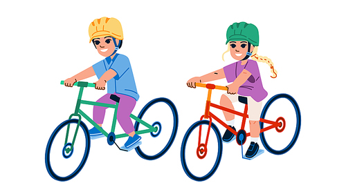 bicycle park kid vector. bike happy, summer activity, outdoor lifestyle, childhood leisure, person children bicycle park kid character. people flat cartoon illustration