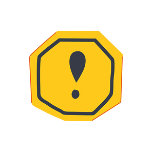 caution yellow warning sign cartoon. alert danger, risk triangle, attention hazard caution yellow warning sign sign. isolated symbol vector illustration