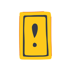 exclamation yellow warning sign cartoon. mark al, symbol road, accident careful exclamation yellow warning sign sign. isolated symbol vector illustration