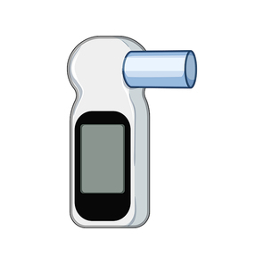 function spirometer cartoon. diagnosis health, breathing pulmonary, assessment device function spirometer sign. isolated symbol vector illustration