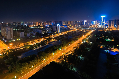 night scene,xi'an,canon,The city,Climb the stairs,I love climbing up the stairs,skyline of the most beautiful city,At night,Expressway,construction,building,Business,The road,The bridge,Travel,light,Transportation Systems,The river,Lighted.