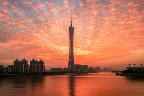 light and shadow,setting sun,high building,scenery,construction,The city,nikon,guangzhou,pearl river,hung hsia,skyline,cityscape,The sky,reflex,Downtown,building,outdoors,skyscraper,The bridge.