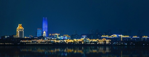 light and shadow,xiamen,night scene,scenery,construction,It's blue,The city,color,The challenge: blue, quiet,Fun Topic: Reflection,Light in the dark: low profile,Theme: City Night,cityscape,The river,Business,seaside,Hyundai,skyline,dawn,Darkness.