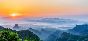 Sunrise,scenery,wide angle,canon,HDR,color,Mountain View,shaoguan,danxia mountain,Nature,twilight,landscape,waters,The sun,Mist,Comfortable weather,summertime,Daylight,beautiful sceneries,light