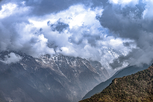 Captured on a helicopter en route to a base camp in the Annapna Mountains in Nepal.