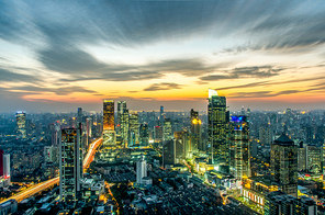 shanghai,scenery,The city,nikon,color,twilight,construction,Sunset,Travel,building,At night,The sky,The office,traffic,Hyundai,Business,high building,The apartment,Sanctuary,